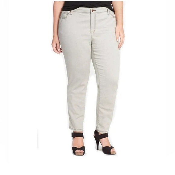 Eileen Fisher Denim - Eileen Fisher | Women's Organic Cotton Blend Stretch Skinny Jean Size 14 Gray